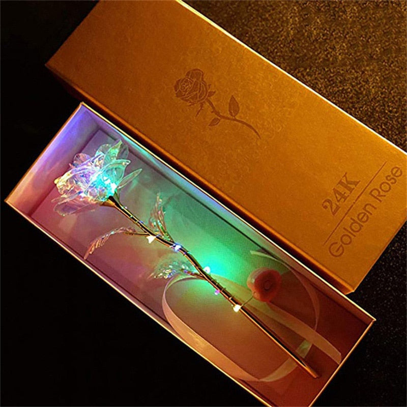 Valentine's Day-Boxed Rose with Decorative Light