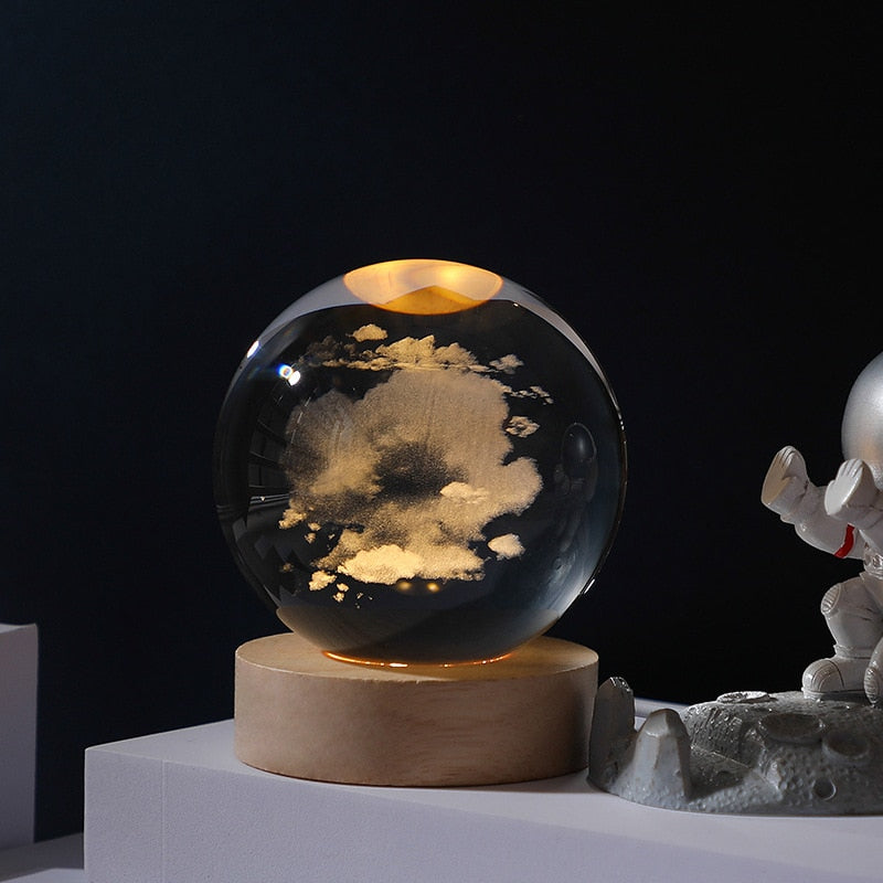 Christmas/Birthday Gift-3D Glowing Planetary Crystal Ball/Globe