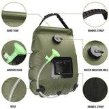 20L Outdoor Camping/Hiking Solar Shower Bag with Hose and Switcheable Shower Head
