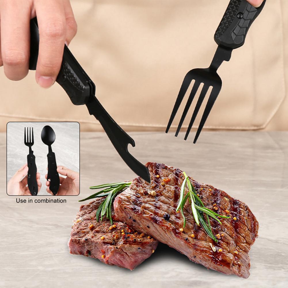 4 in I Collapsible Cutlery/Travel Utensil for Camping/Hiking/Survival