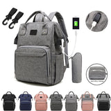 Large Multi-Funtional Travel Diaper Bag-Waterproof with USB charger