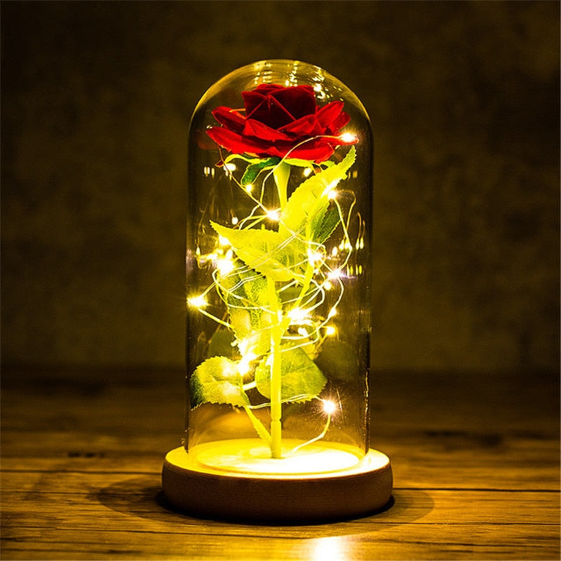 Valentine's Day-Encased Rose with LED light-Various Colors