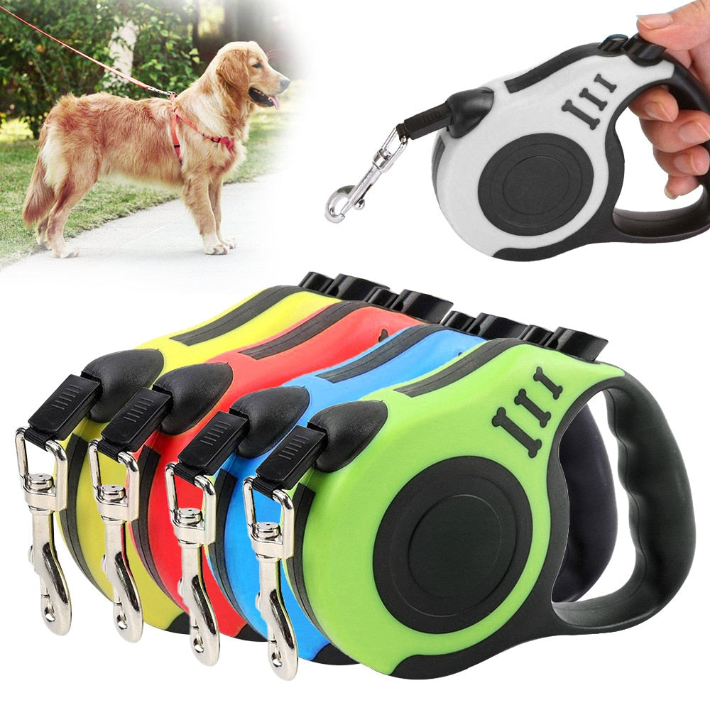 Durable and Retractable Pet Leashes, Various Sizes