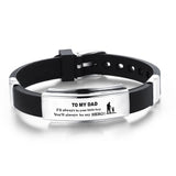 Father's Day-Men's "To My Dad" Stainless Steel Silicone Bracelet