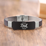 Father's Day-Men's "Best Dad Ever" Stainless Steel Bracelet