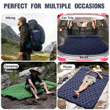 Outdoor/Indoor Camping/Hiking Inflatable Double Mattress with Built In Pillows and Pump