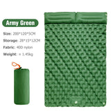 Outdoor/Indoor Camping/Hiking Inflatable Double Mattress with Built In Pillows and Pump