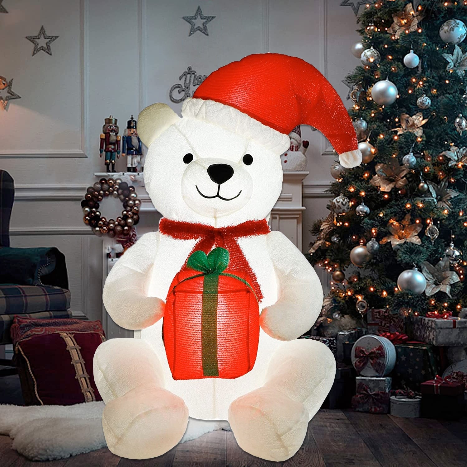 1.2m Christmas Polar Bear Inflatable with LED Lights