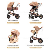 5 In I Luxury Baby Stroller with Carriage and Car Seat Travel System