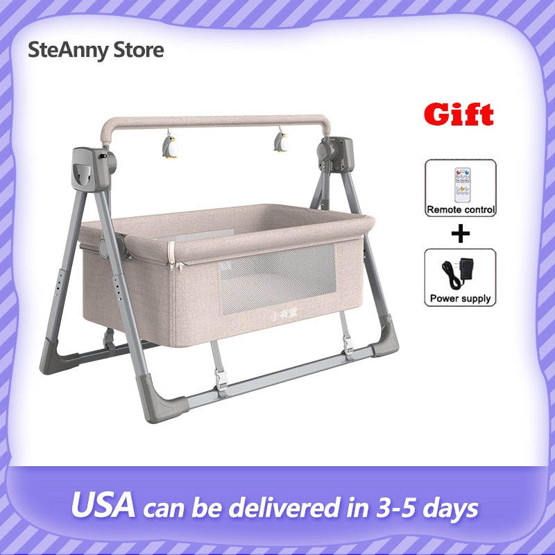 Portable and Multi-Functional Infant Electric Cradle Bed
