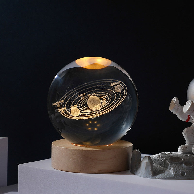 Christmas/Birthday Gift-3D Glowing Planetary Crystal Ball/Globe