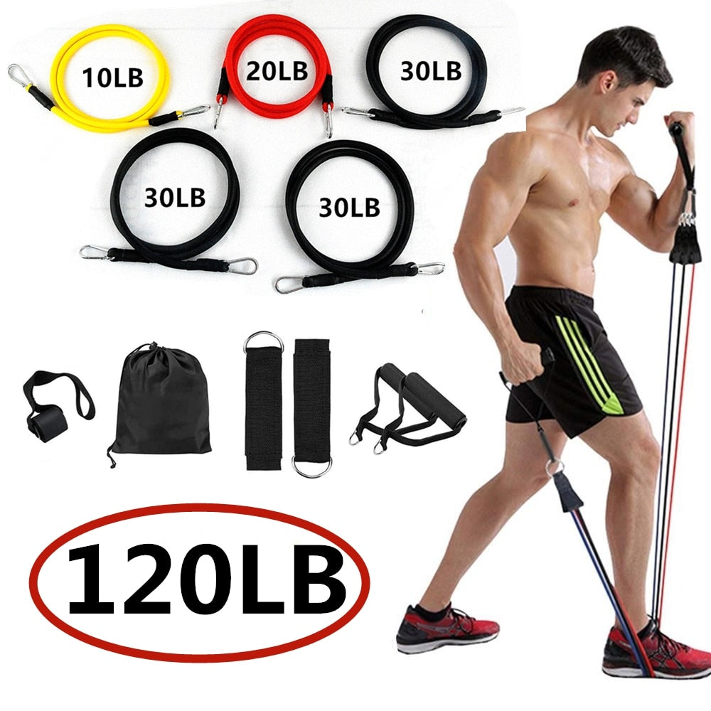 10LB-120LB Set of Resistance Bands for Workout/Fitness