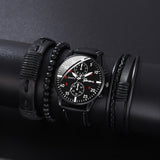 Father's Day-4pc. Men's Stylish Leather Watch Set