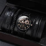 Father's Day-4pc. Men's Stylish Leather Watch Set