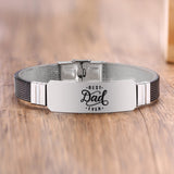 Father's Day-Men's "Best Dad Ever" Stainless Steel Bracelet