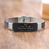 Father's Day-Men's "Best Dad Ever" Stainless Steel Bracelet