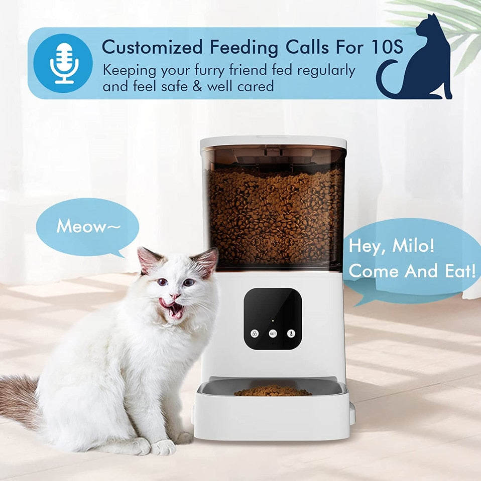 6L Automatic Pet Feeder. App Controlled with Camera and Voice Interaction