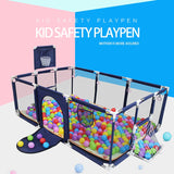 Children's Indoor Playpen with Basketball Frame